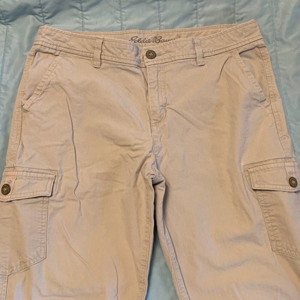 Two Pair Eddie Bauer Cropped Cargo Pants Size 12 - Picture 2 of 7